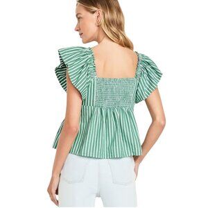 Old Navy Green Striped Blouse